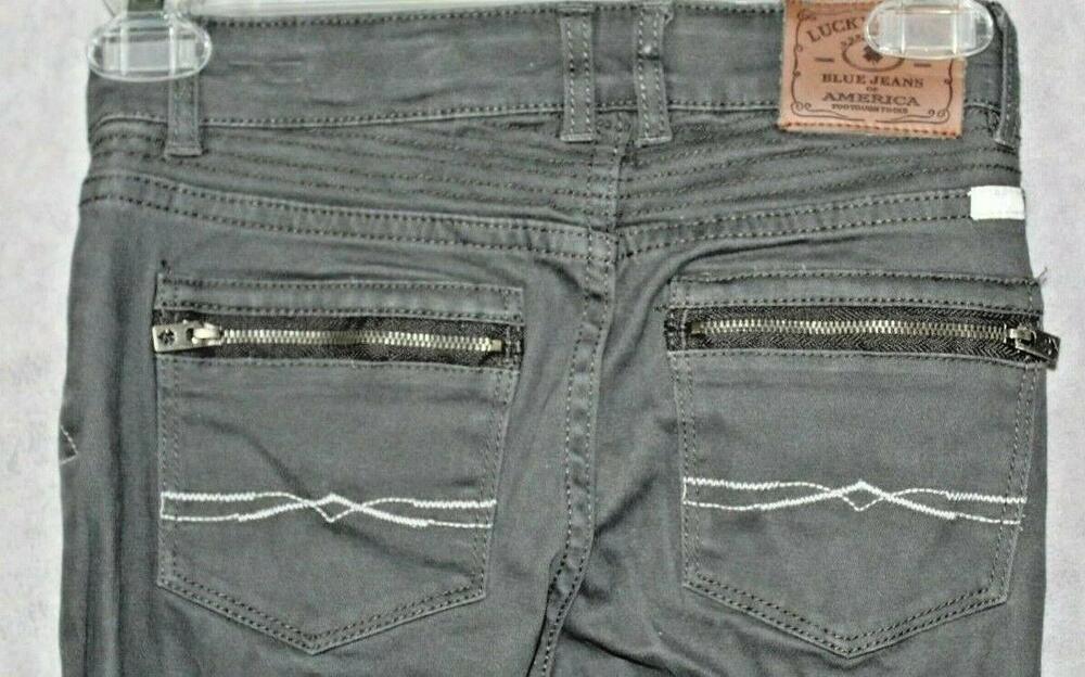 Lucky Brand Jeans Womens 12 Gray Zoe Jegging Ankle Zip Stretch Denim Low Rise
